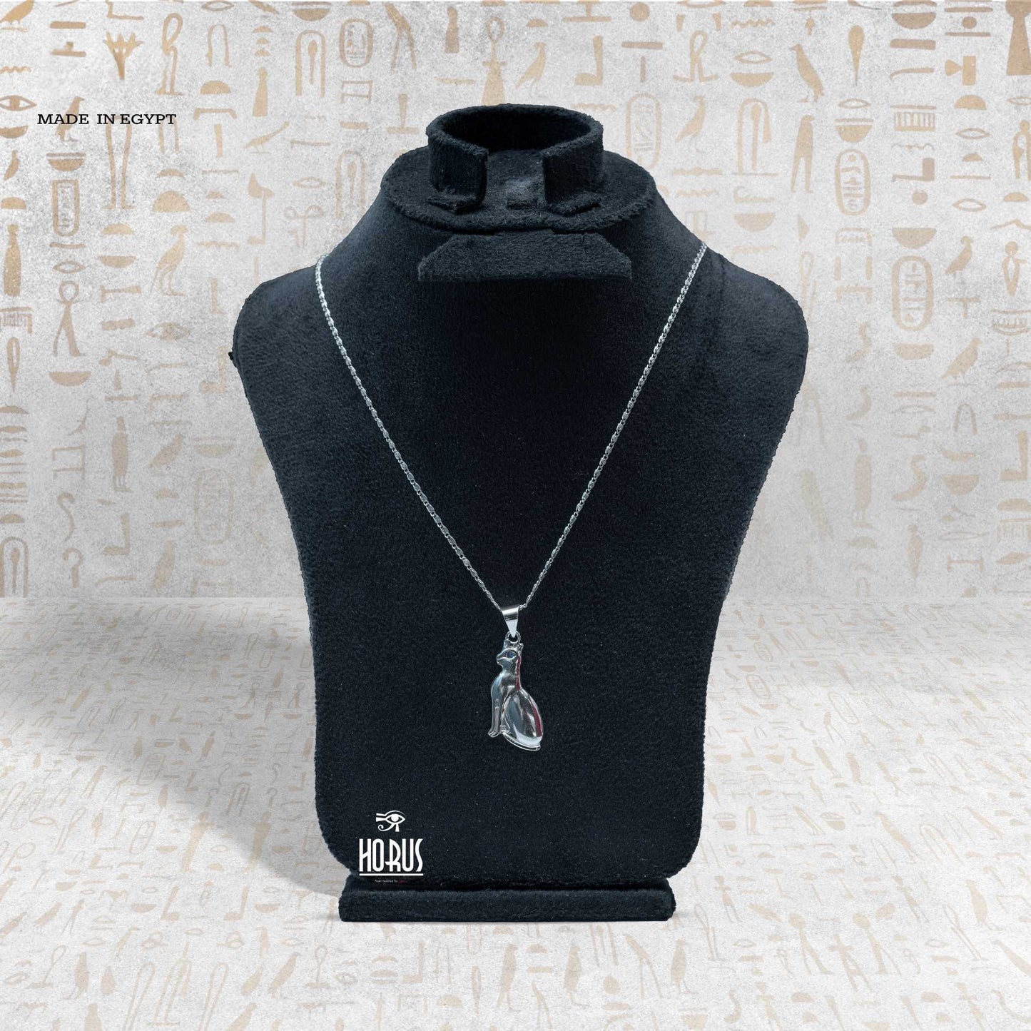 قلادة فضة قطة باستت - Horus jewellery NecklaceHorus jewellery