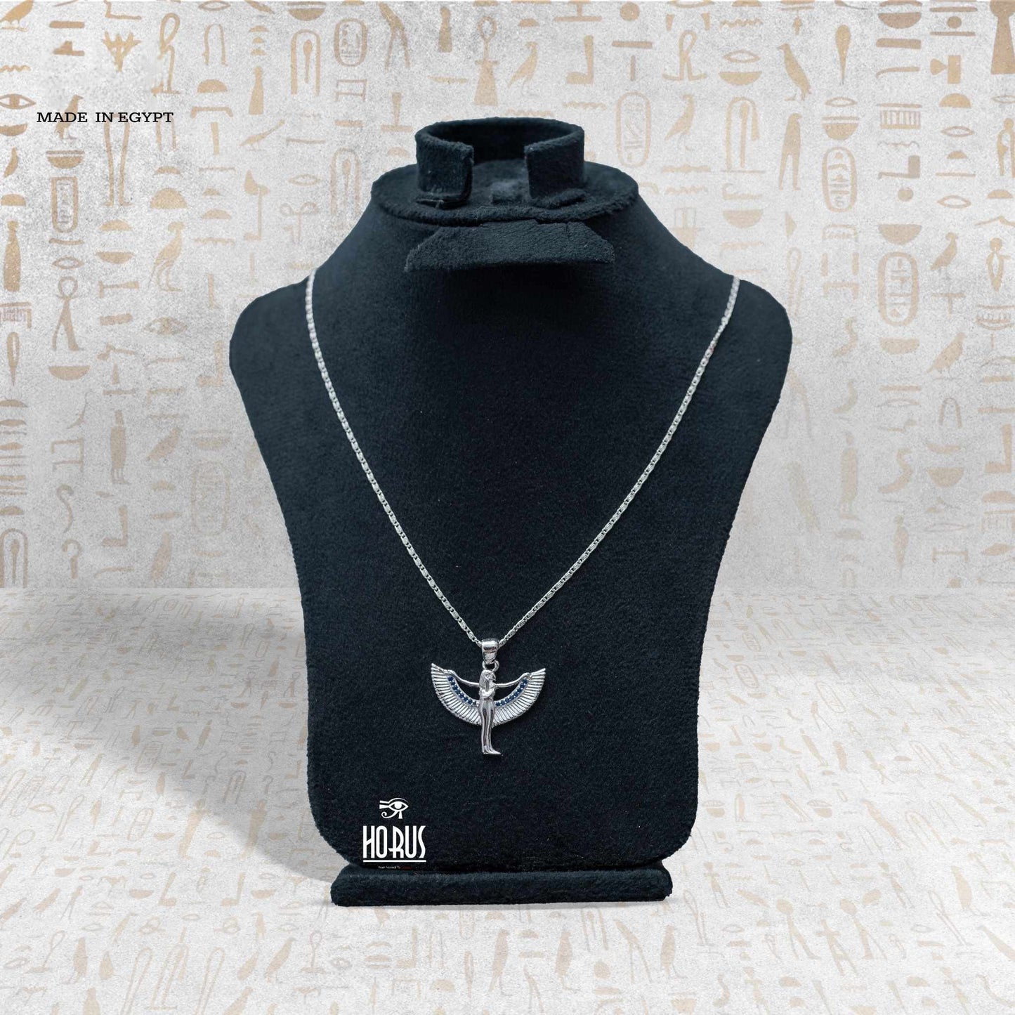 تعليقة الملكة إيزيس مطلية بالروديوم البلاتين - Horus jewellery NecklaceHorus jewellery