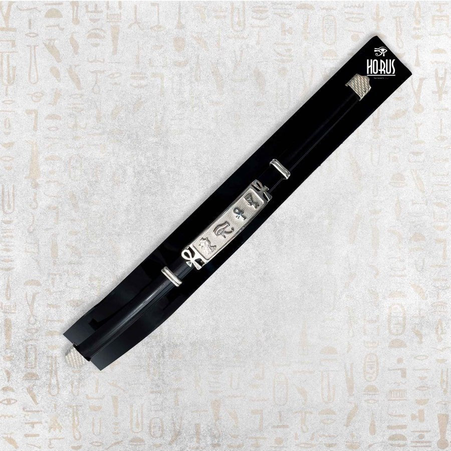 انسيال فضة مفتاح الحياه + جلد - Horus jewellery best salesHorus jewellery