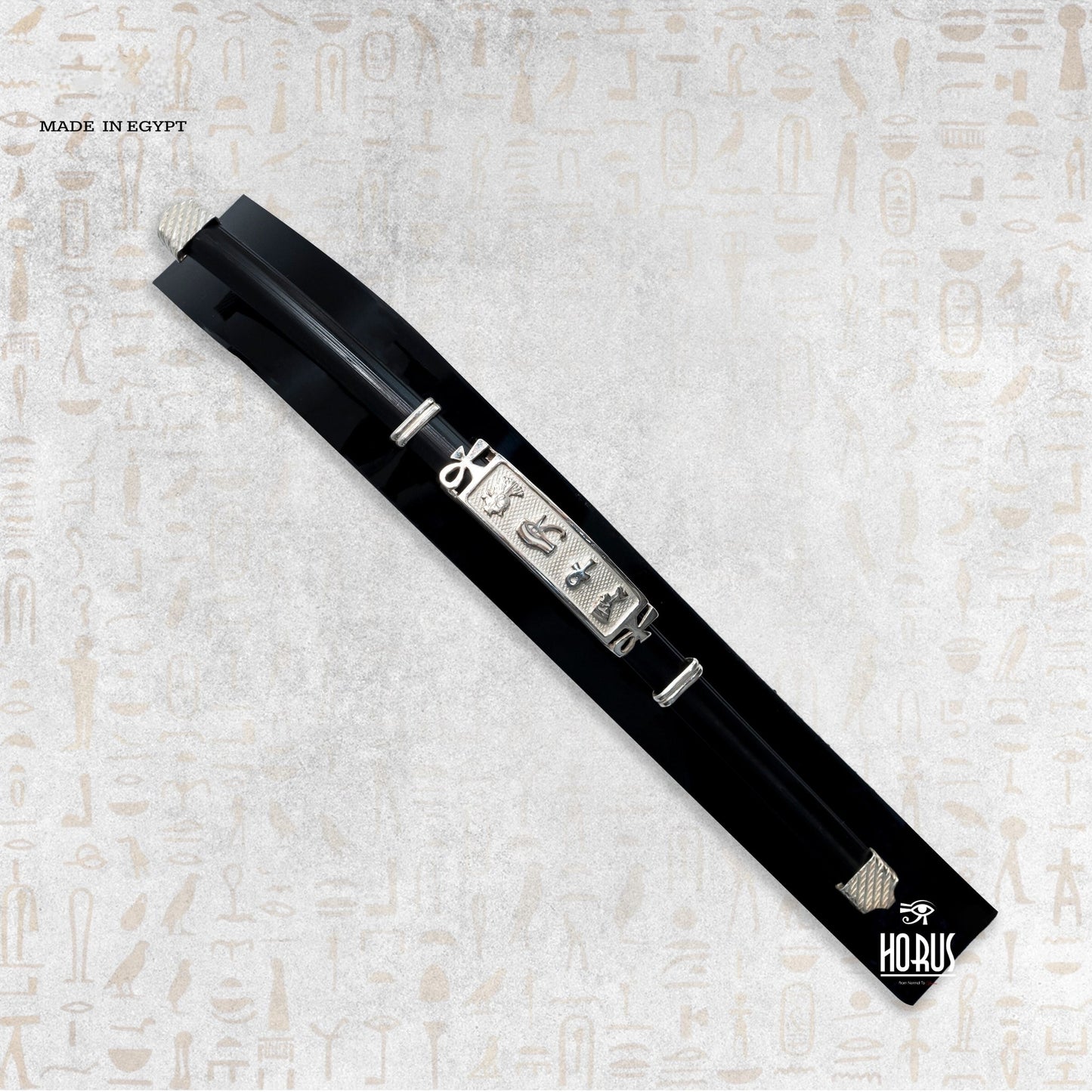 انسيال فضة مفتاح الحياه + جلد - Horus jewellery best salesHorus jewellery