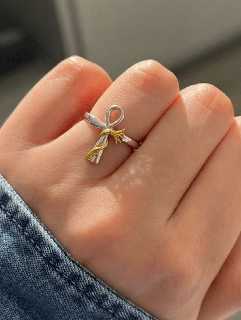 خاتم مفتاح الحياه و زهره اللوتس - Horus jewellery RingsHorus jewellery