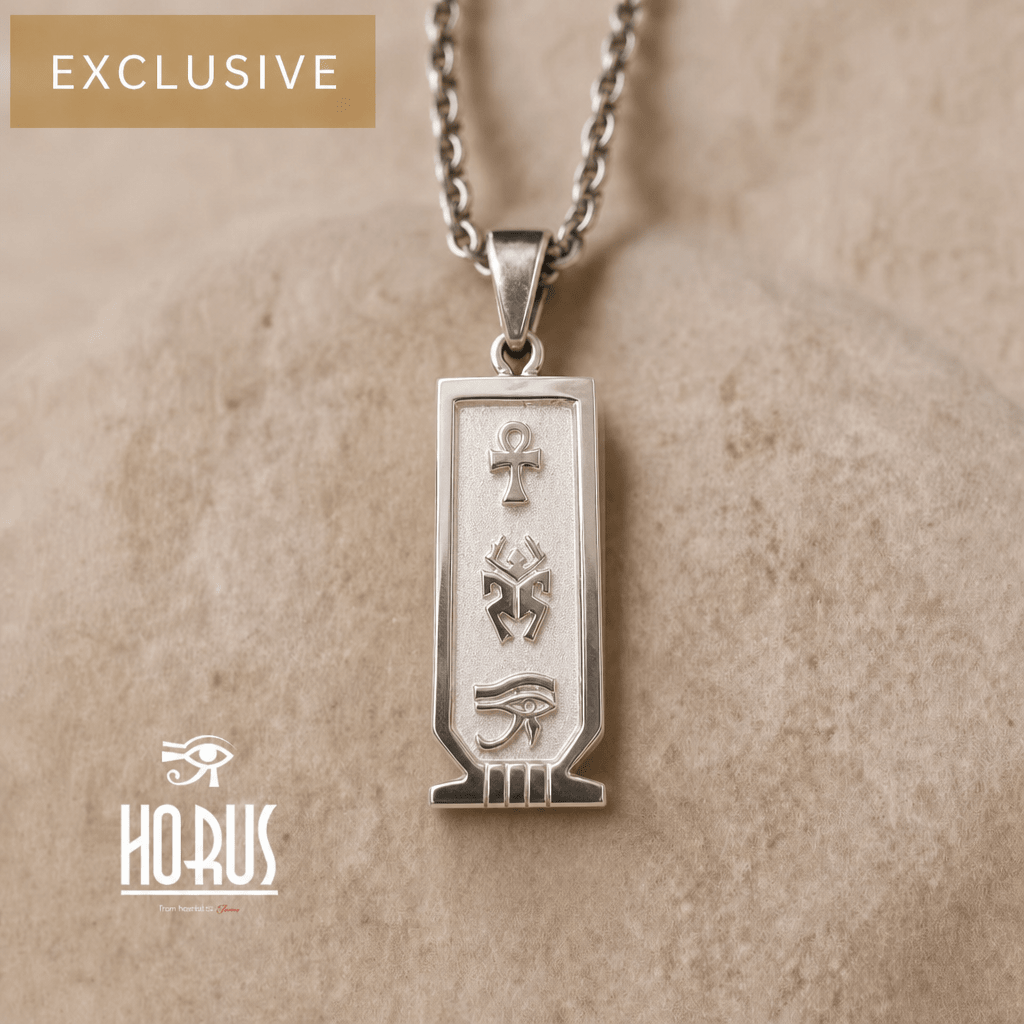 خرطوشه كلاسيك بمفتاح حياه من الضهر - Horus jewelleryCartochHorus jewellery