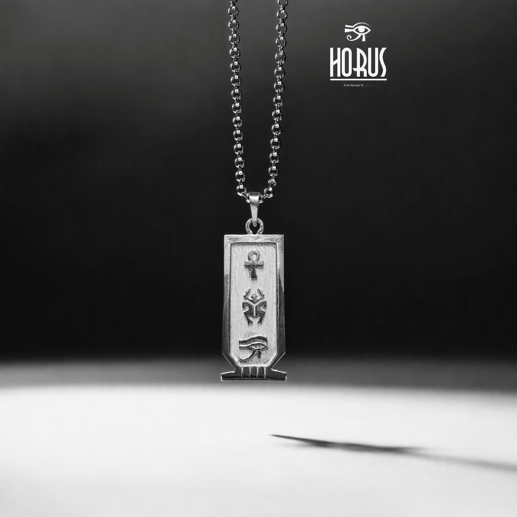 خرطوشه كلاسيك بمفتاح حياه من الضهر - Horus jewelleryCartochHorus jewellery