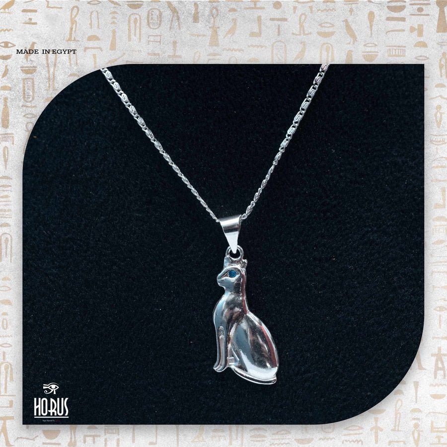 قلادة فضة قطة باستت - Horus jewellery NecklaceHorus jewellery