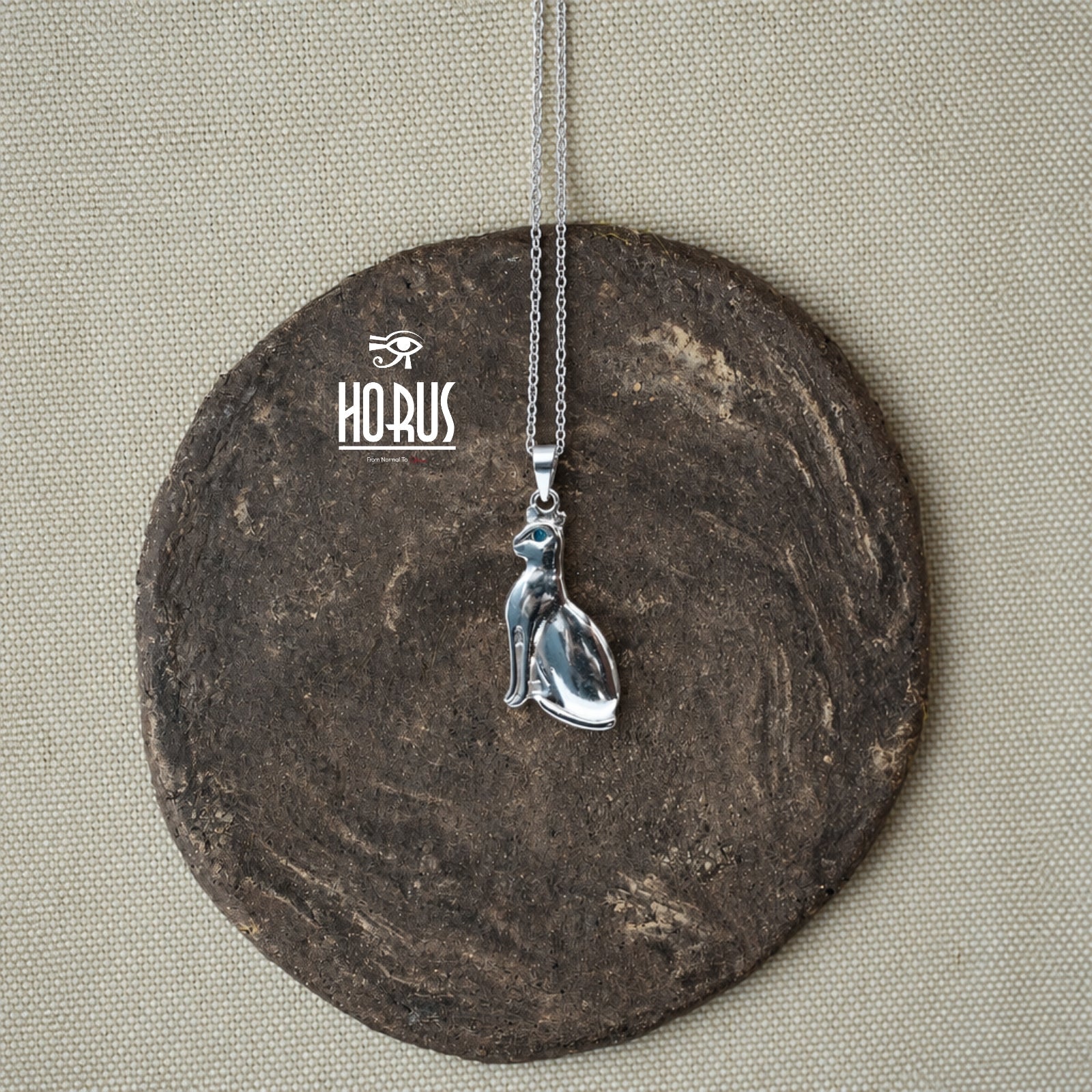 قلادة فضة قطة باستت - Horus jewelleryNecklaceHorus jewellery