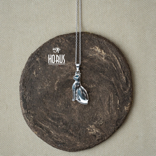 قلادة فضة قطة باستت - Horus jewelleryNecklaceHorus jewellery