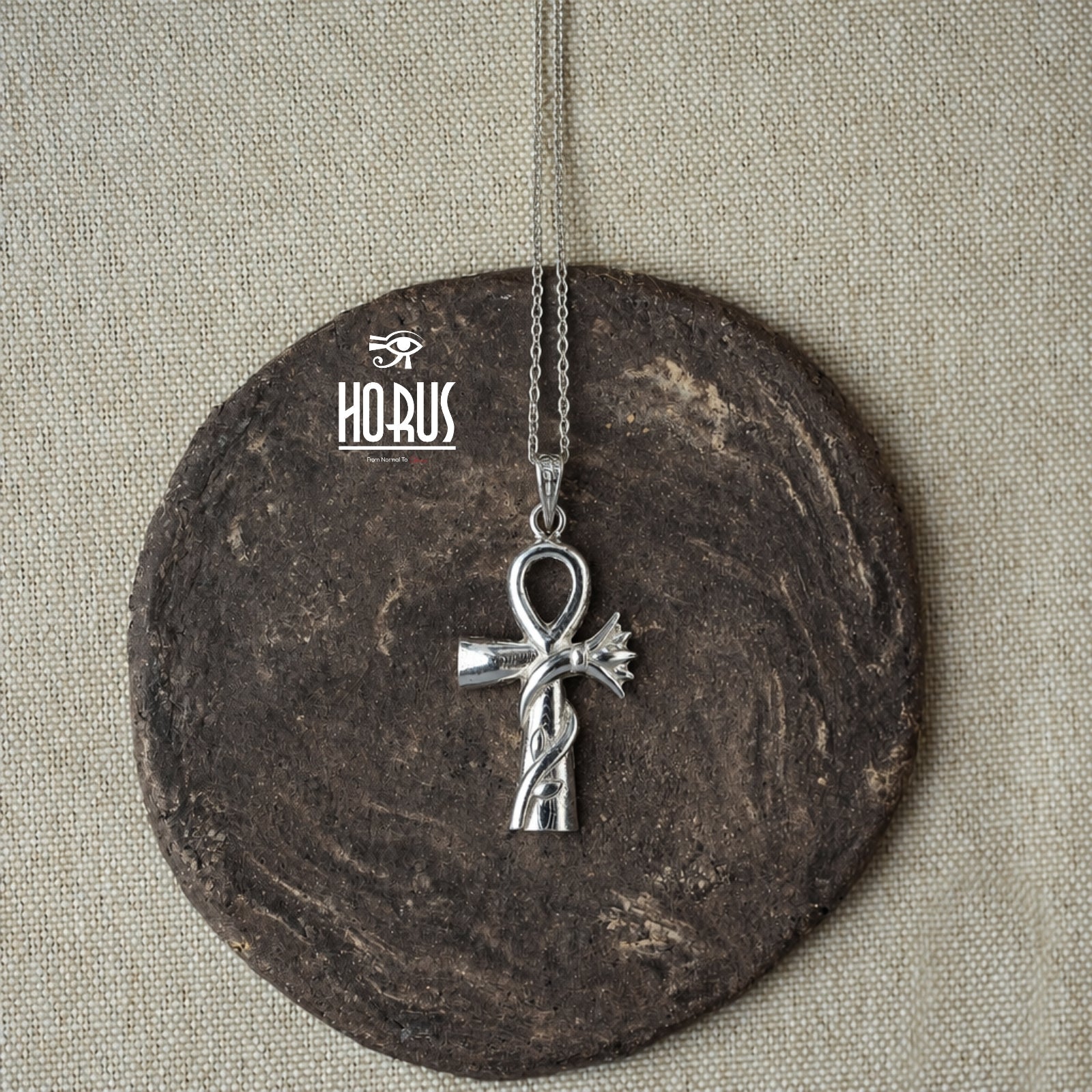 مفتاح الحياه و زهره اللوتس فضى - Horus jewelleryNecklaceHorus jewellery