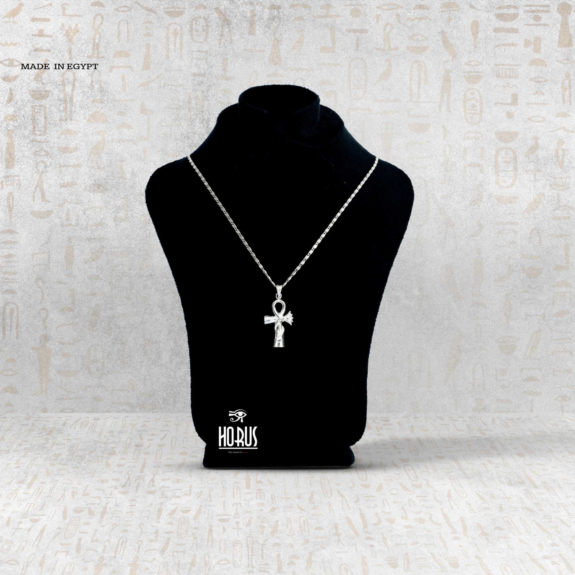 مفتاح الحياه و زهره اللوتس فضى - Horus jewelleryNecklaceHorus jewellery