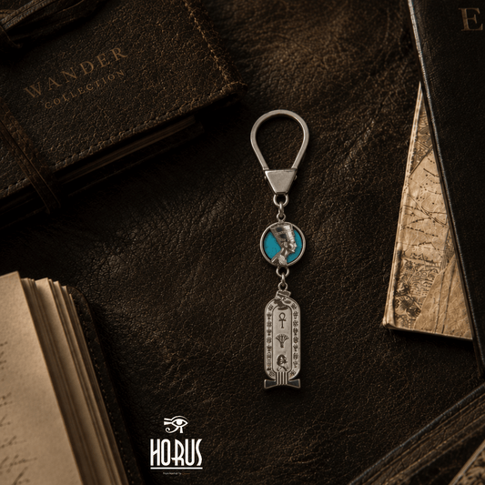 ميداليه الملكه نفرتيتي بحجر فيروز - Horus jewelleryKeyringHorus jewellery