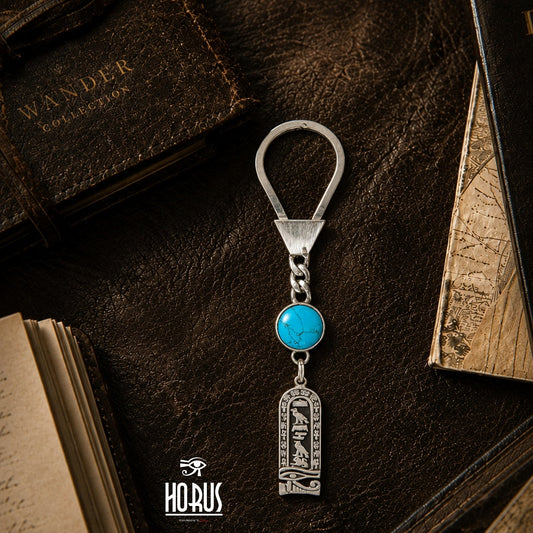 ميداليه بخرطوشه عين حورس + حجر فيروز - Horus jewelleryKeyringHorus jewellery