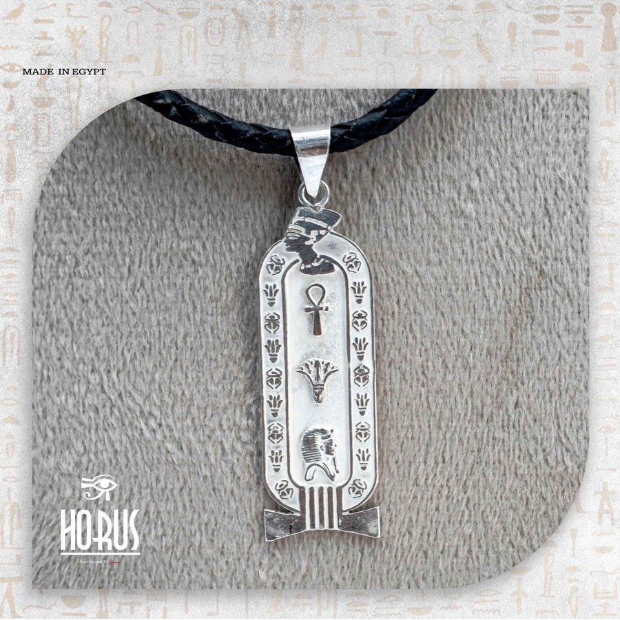 سلسلة خرطوشة فرعونية برأس نفرتيتي - Horus jewelleryCartochHorus jewellery