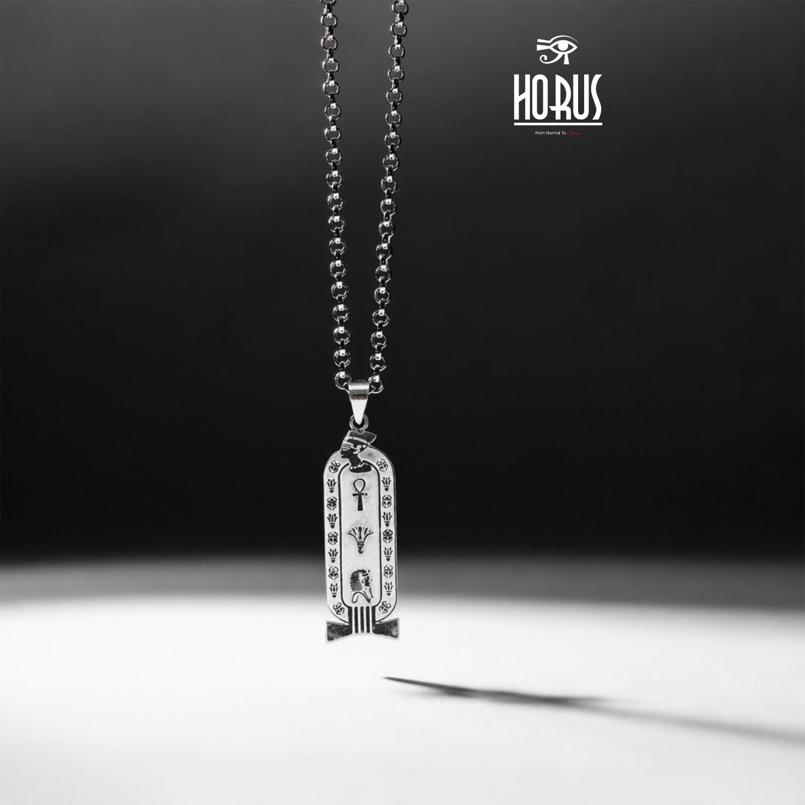سلسلة خرطوشة فرعونية برأس نفرتيتي - Horus jewelleryCartochHorus jewellery