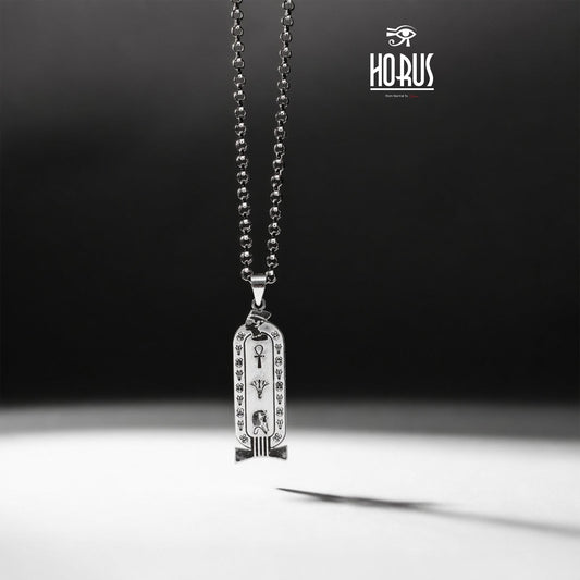 سلسلة خرطوشة فرعونية برأس نفرتيتي - Horus jewelleryCartochHorus jewellery