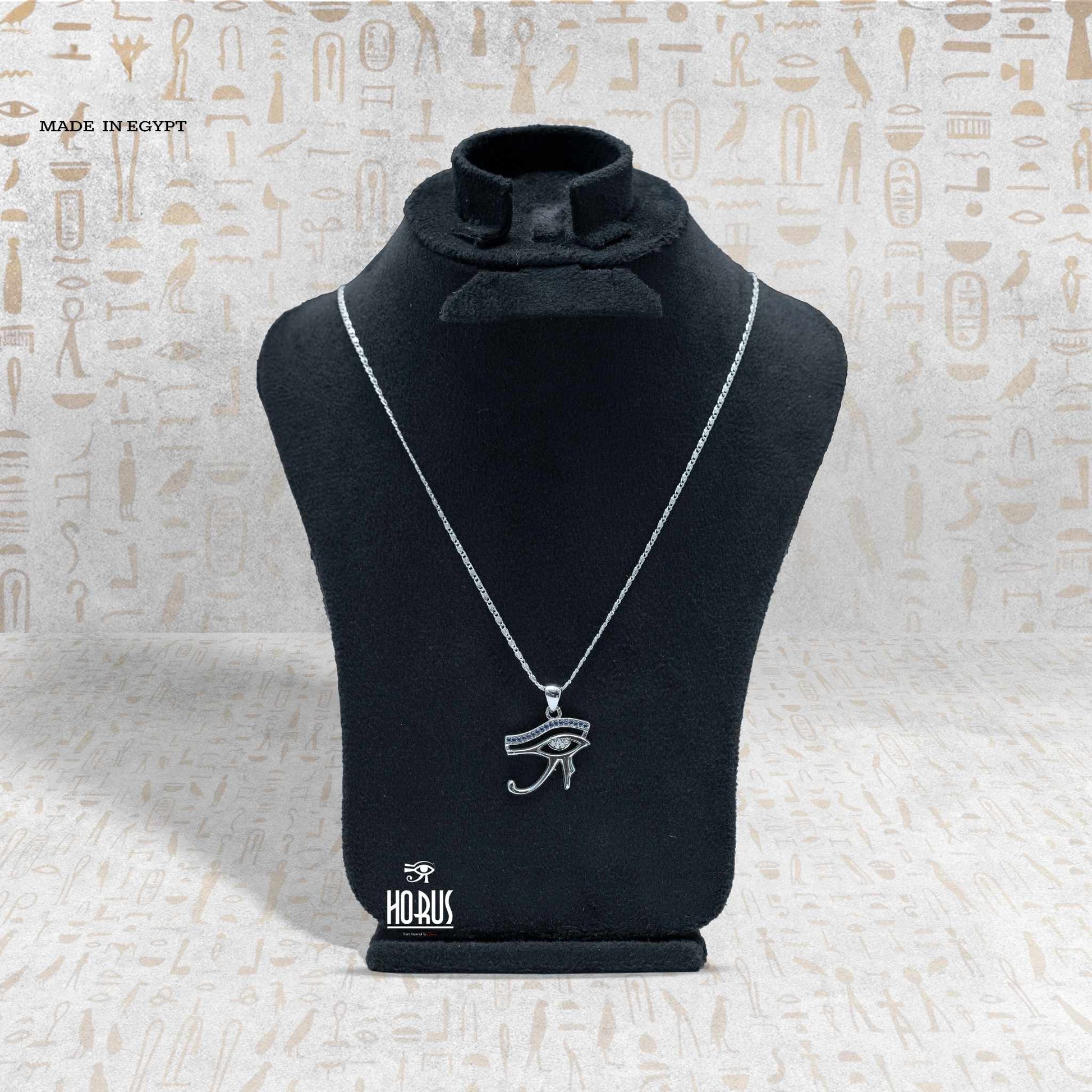 “تعليقة عين حورس مطلية بالروديوم البلاتين - Horus jewelleryNecklaceHorus jewellery