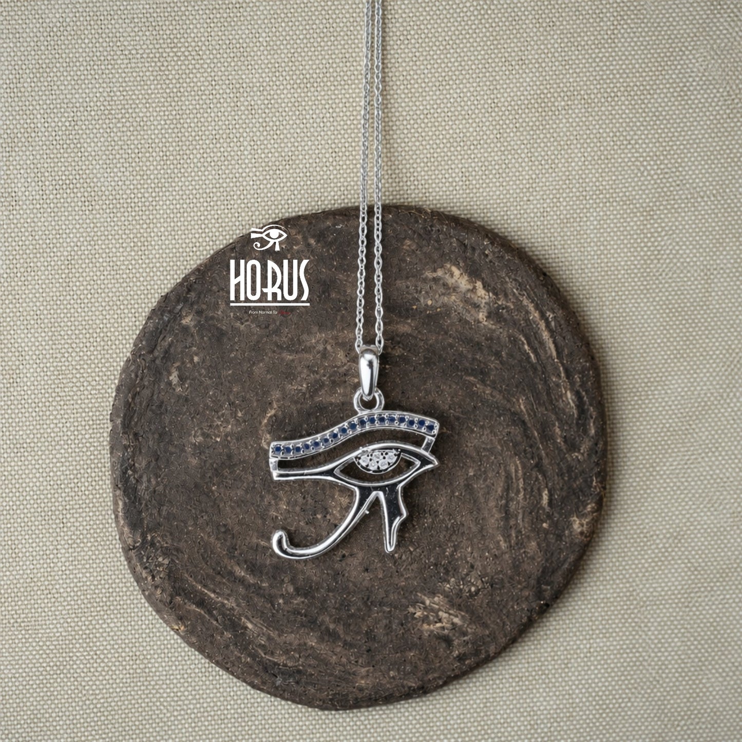 “تعليقة عين حورس مطلية بالروديوم البلاتين - Horus jewelleryNecklaceHorus jewellery