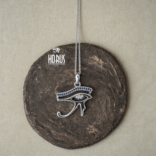 “تعليقة عين حورس مطلية بالروديوم البلاتين - Horus jewelleryNecklaceHorus jewellery