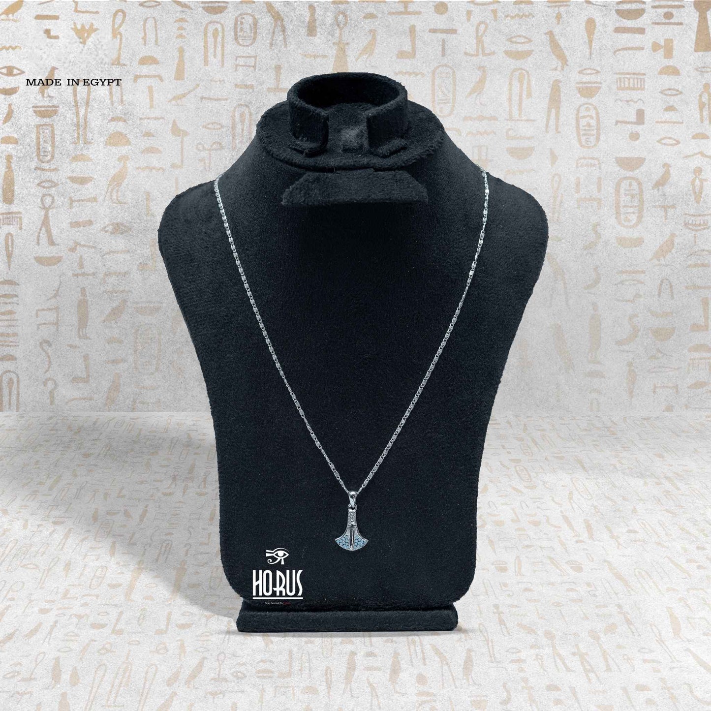 تعليقة زهرة اللوتس فضة مطليه روديوم بلاتين– رمز فرعوني للنقاء والتجدد - Horus jewellery NecklaceHorus jewellery