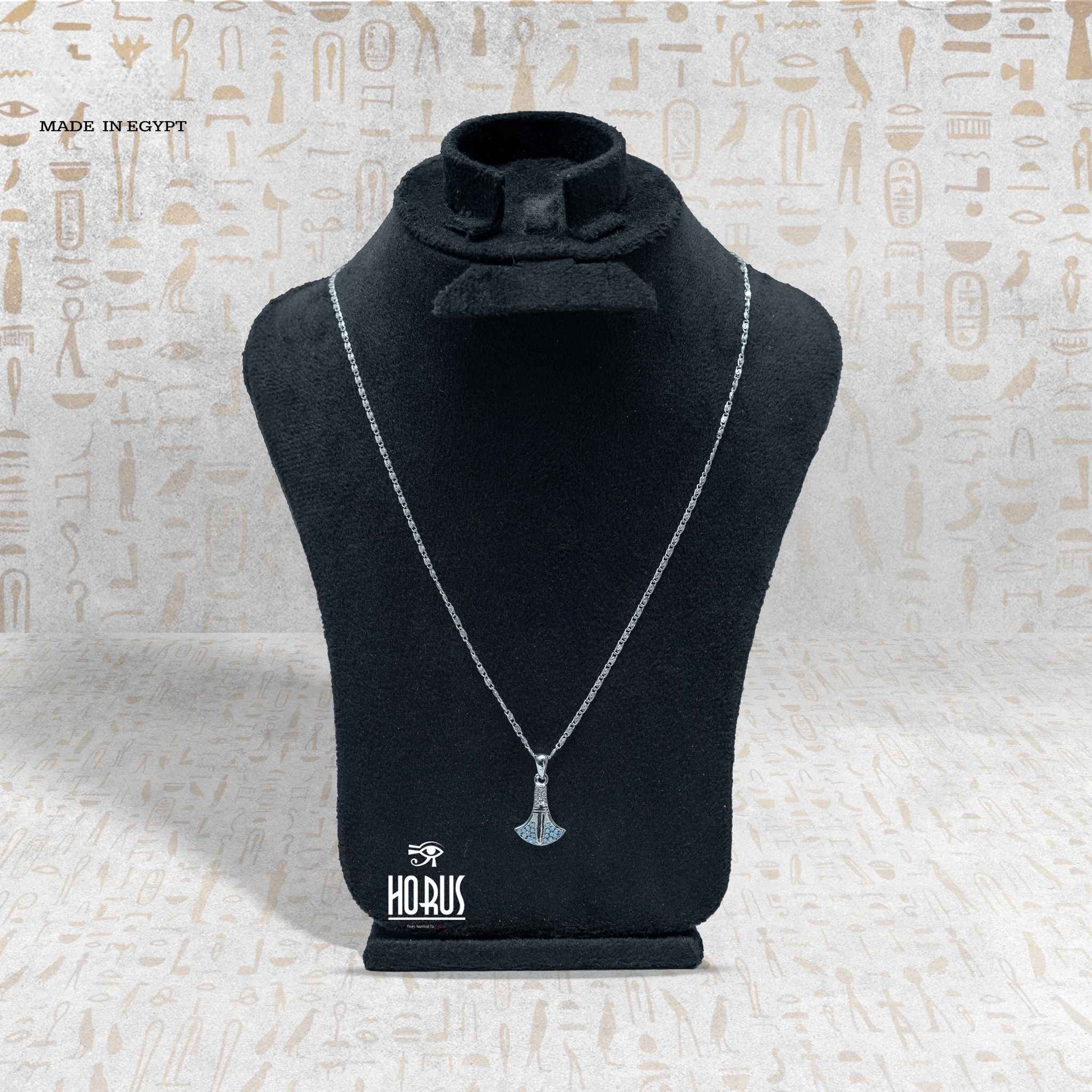 تعليقة زهرة اللوتس فضة مطليه روديوم بلاتين– رمز فرعوني للنقاء والتجدد - Horus jewellery NecklaceHorus jewellery