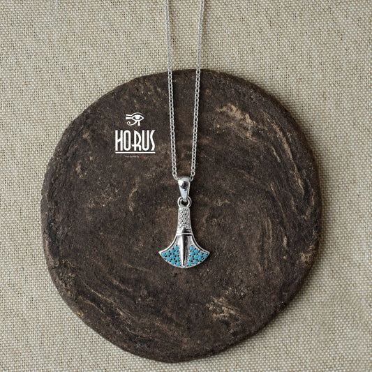 تعليقة زهرة اللوتس فضة مطليه روديوم بلاتين– رمز فرعوني للنقاء والتجدد - Horus jewelleryNecklaceHorus jewellery
